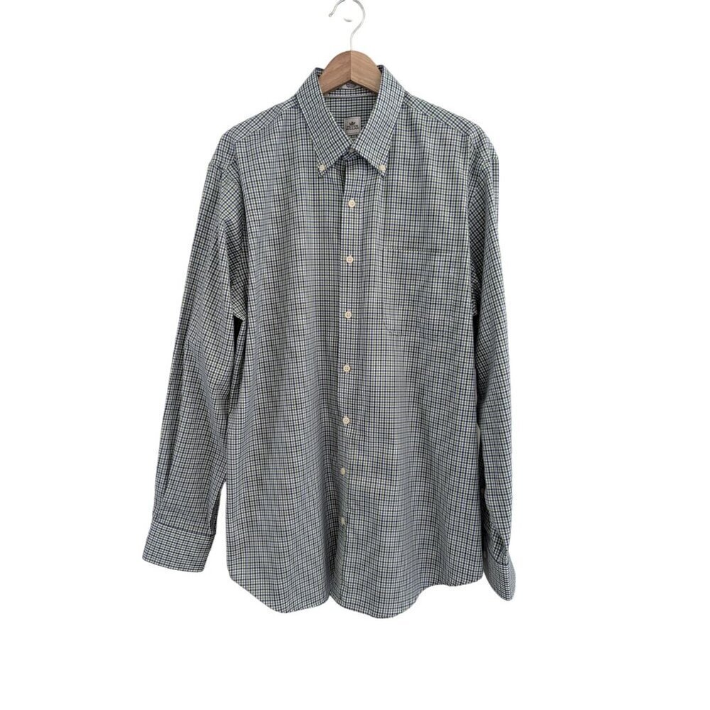 Peter Millar Nanouxe Easycare Checkered Button Up Shirt Size L